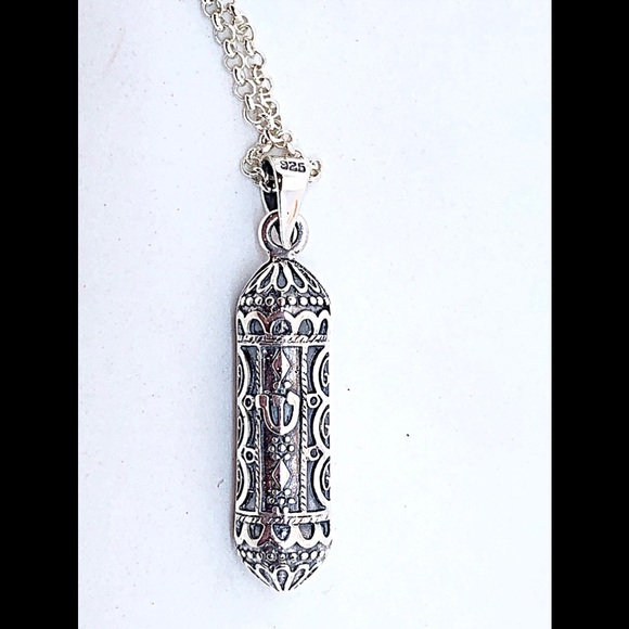 COPY - Ornate Mezuzah Sterling Silver on Rolo Chain, Unisex, NEW, 15”-33”, Gift… - Picture 7 of 8
